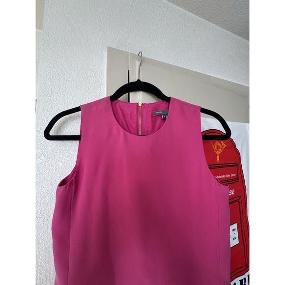 Look Sweet In This Vince 100% Silk Shift Dress in Hot Candy Pink Size 4 - Picture 4 of 10